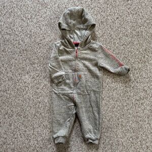 5/$25 Carhartt Gray Baby Girl Hooded Jumpsuit